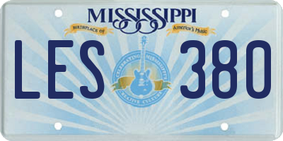 MS license plate LES380