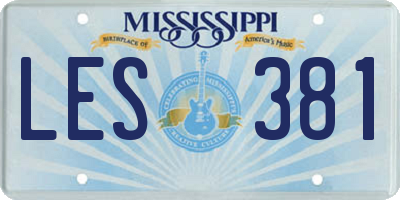 MS license plate LES381