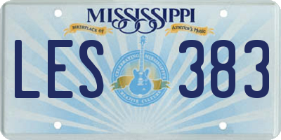 MS license plate LES383