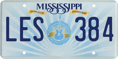 MS license plate LES384