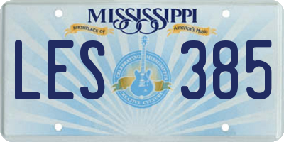 MS license plate LES385