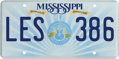 MS license plate LES386