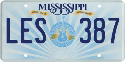 MS license plate LES387