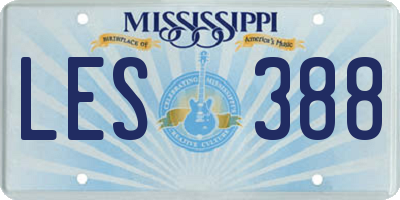 MS license plate LES388