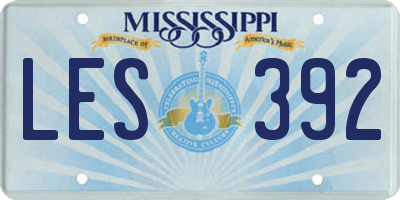 MS license plate LES392