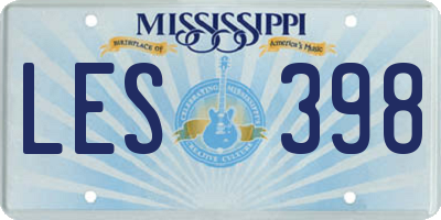 MS license plate LES398