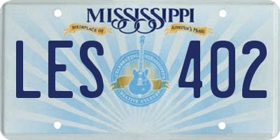 MS license plate LES402