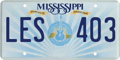 MS license plate LES403