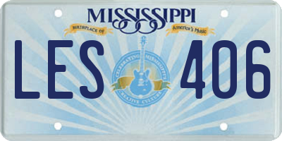 MS license plate LES406