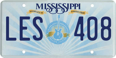 MS license plate LES408