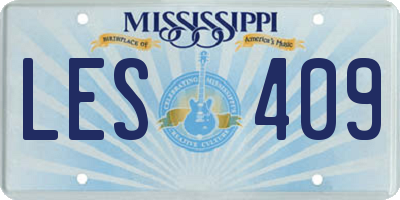 MS license plate LES409