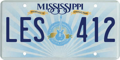 MS license plate LES412