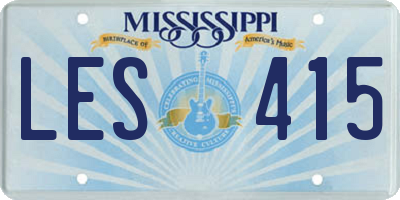 MS license plate LES415