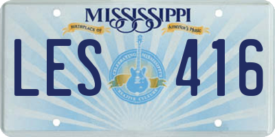 MS license plate LES416