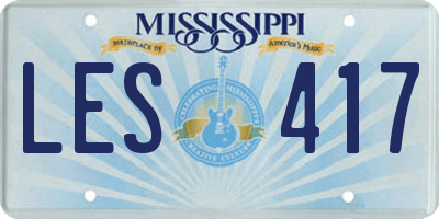 MS license plate LES417