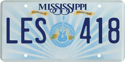 MS license plate LES418