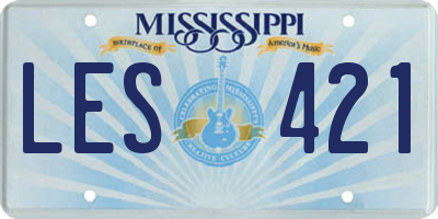 MS license plate LES421