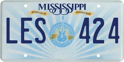 MS license plate LES424