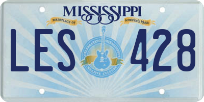 MS license plate LES428