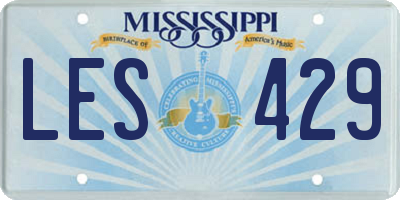 MS license plate LES429