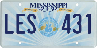 MS license plate LES431