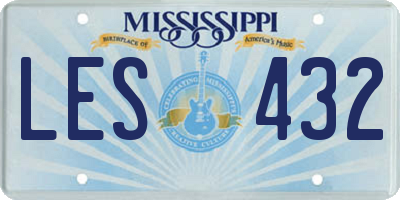 MS license plate LES432