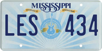 MS license plate LES434