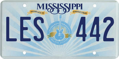 MS license plate LES442