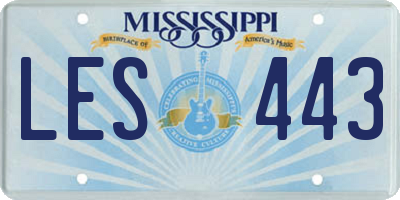 MS license plate LES443