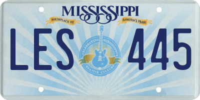 MS license plate LES445
