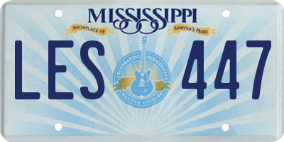 MS license plate LES447
