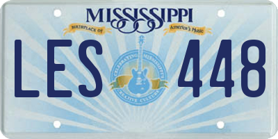 MS license plate LES448