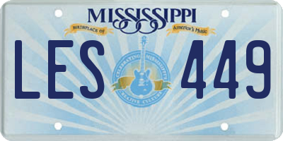 MS license plate LES449