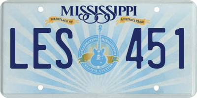 MS license plate LES451