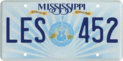 MS license plate LES452