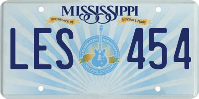 MS license plate LES454