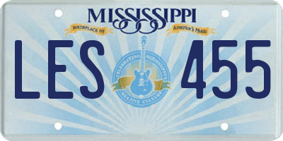 MS license plate LES455