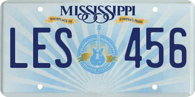 MS license plate LES456