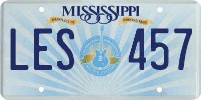 MS license plate LES457
