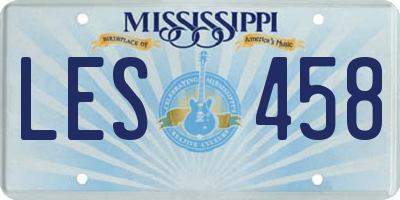 MS license plate LES458