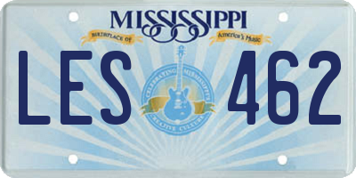 MS license plate LES462