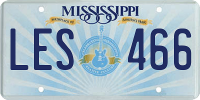 MS license plate LES466