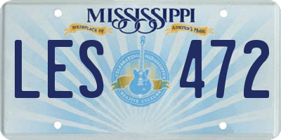 MS license plate LES472
