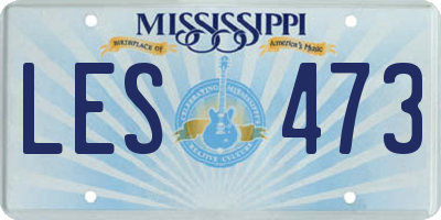 MS license plate LES473
