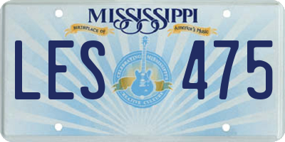 MS license plate LES475