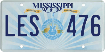 MS license plate LES476