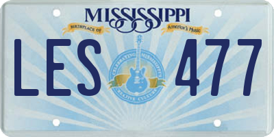 MS license plate LES477
