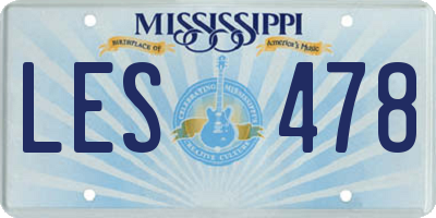 MS license plate LES478