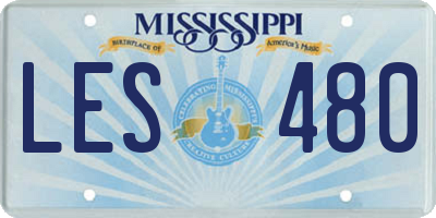 MS license plate LES480
