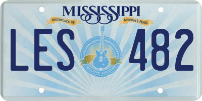 MS license plate LES482